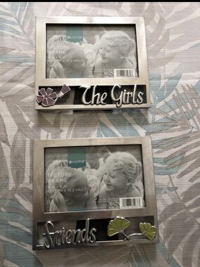 Target Home 2 Silver Picture Frames “Friend & The Girls”, NEW 4” X 6”